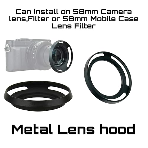 Image of GetZget Nd Filters Lens Hood Compatible with oneplus 12, iPhone 14 /15 pro & pro max, Xiaomi 14 Mobile Cover, DSLR Camera (Lens Hood, 58mm)