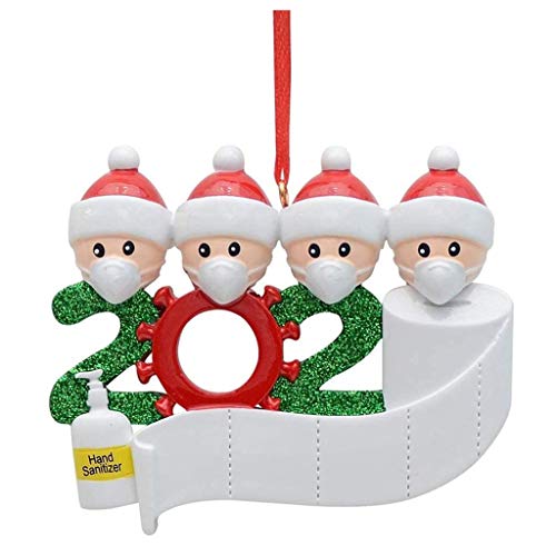 GALAFIRE Succper Personalized Name Christmas Ornament kit 2020 Quarantine Survivor Family Customized Christmas Decorating Kit Ornament Xmas Tree Ornaments 2020 Christmas Holiday Decorations Xmas Gift