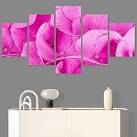 SIGNWIN 5 Panel Canvas Wall Art Pink Petals for Home Decorations Ready to Hang - 60