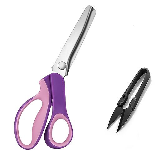 Pinking Shears by Phildim - Zig-zag Scissor for Fabric Leather & Paper - Pinking Dressmaking Sewing Scissors PD-046-UK-D