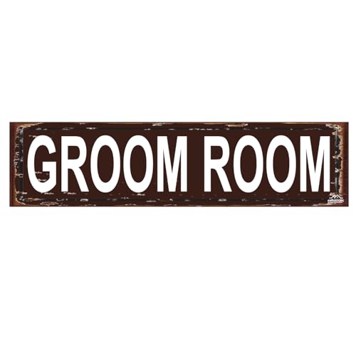 Groom Room Sign - Pet Grooming Beauty Parlor Cat Dog Boarding Rustic Street Metal Sign for Door Name Plate Plaque Home Patio Garden Bar Farm House Garage Wall Decor Tin Sign 16 x 4 Inch