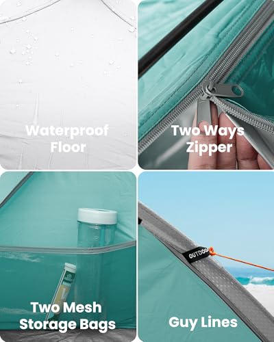 OutdoorMaster Beach Tent Sun Shelter with 2 Doors for 3 Person, UPF50+ - image 7