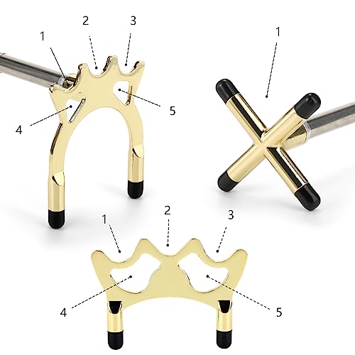 Pumtus Retractable Billiards Cue Bridge, Snooker Pool Cue Bridge Stick, Billiards Cue Rest with 3 Pieces Removable Brass Bridge Head, Billiards Table Accessories for Pool Table, Game, Competition - Thumbnail 3