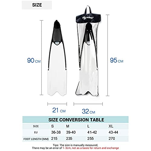 Flipper - Aletas de natación profesionales para adultos, portátil, de silicona, para buceo, buceo, buceo largo, sumergible, esnórquel, deportes acuáticos, equipo de aletas de buceo