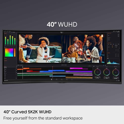 Image of Samsung 40 inch ViewFinity S8 S85TH Curved Monitor + $300 Amazon Gift Card, 5K2K WUHD Resolution, 144Hz, Built-in Speakers, Thunderbolt 5, AMD FreeSync Premium, Height /Tilt /Swivel Stand, LS40H850TANXZA