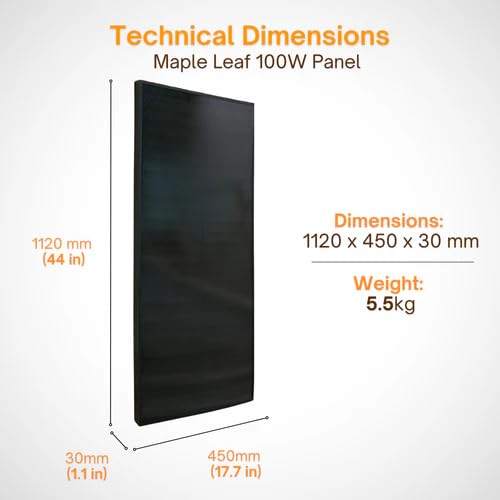 Maple Leaf 100W Monocrystalline Rigid Solar Panel – All Black, IP67 Waterproof, High Efficiency Cells, ExtraCompact Shingled, Great for RVs, Campervans, Trailers, Cottage, Shed & All Off-Grid Projects by Solar Power Store - Used condition - Image 7