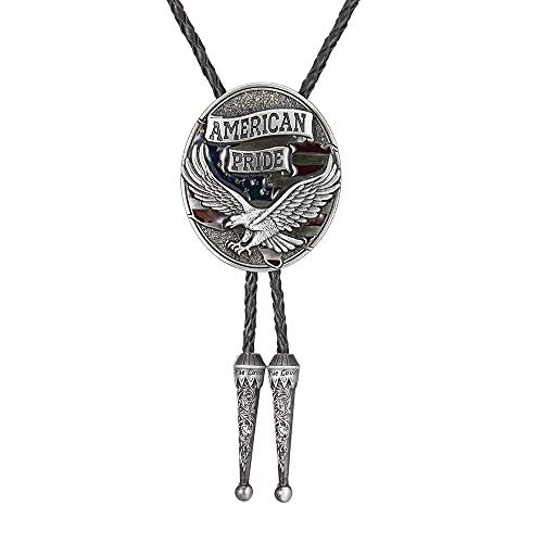 Fashion Western Cowboy Tie Shining Long Star Texas Bolo Tie Necktie Necklace (Silver 2) #TOP1