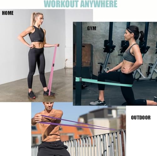 Image of Long Resistance Bands for Working Out Women, Fabric Resistance Band, Stretch Bands for Exercise Bands Resistance Bands Set for Physical Therapy, Elastic Bands for Exercise