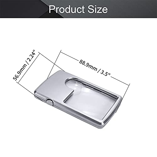 Image of Othmro 1Pcs 4B-3 Silver Tone Square Double Mglass LED Illuminated Magnifying Glass Magnifier 3X /6X