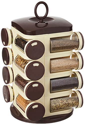 Amazon Solimo Plastic Revolving Spice Rack Set of 16 Pieces | Standard Size | Pull Out Shelf | Tabletop | Dark Brown Amazon Solimo Plastic Revolving Spice Rack Set of 16 Pieces | Standard Size | Pull Out Shelf | Tabletop | Dark Brown