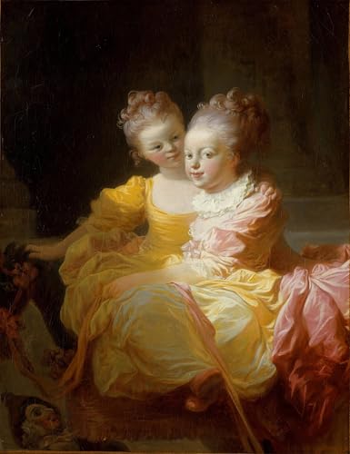 Toile les deux soeurs Fragonard graffiti art mural inspirant pour la maison