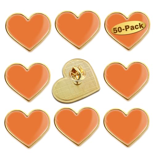 Image of 12 /25 /50 /100Pcs Multicolor Heart Love Lapel Pins Bulk - Metal Heart Health Brooch Badge For Men Women Clothes Bags Hats