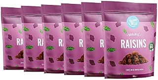 Amazon Brand - Happy Belly Organic Raisins, 6 x 500g