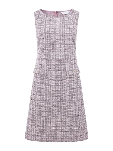 Image of Hobemty Women's Sleeveless Tweed Dress Boat Neck Work Office Sheath Dresses