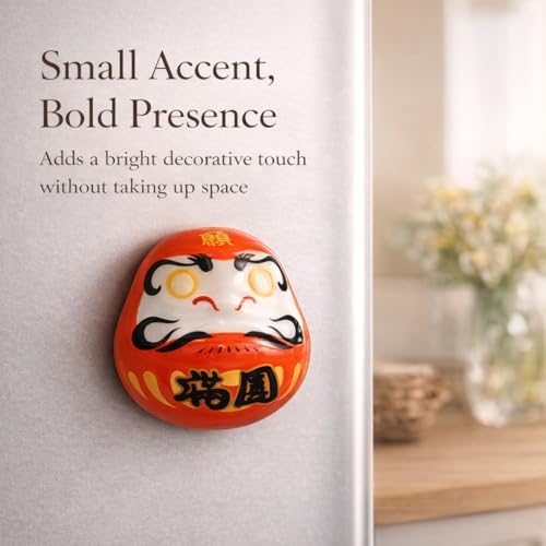 Imán de cerámica decorativo estilo japonés Daruma miniatura 6