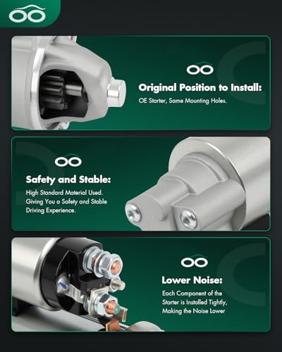 Image of SCITOO Starter Motor fit for Jaguar for S-Type 3.0L 2000-2008,for Lincoln for LS 3.0L 2000-2005 Replacement Starter 6651