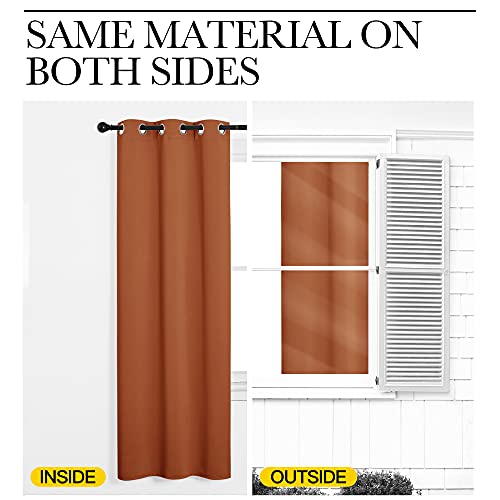 Image of NICETOWN Room Darkening Drapes for Nursery - Light Blocking Curtain Panels for Bedroom Girl Room, Soft Fabric Window Treatment (Burnt Orange, 42 inches Width by 95 inches Length, 1 Pair)