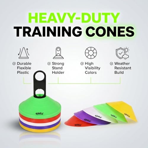 Image of Fitfix Disc Cones Set |Space Marker| - Soccer Cones for Training, Football, Kids, Sports, Field Cone MarkersPro Disc Cones Set |Space Marker| - Footbal Field Cone Marker
