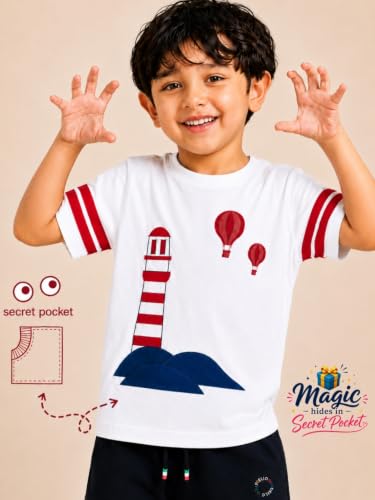 Image of Pilolo Kids Soft Cotton Lycra Pocket T-Shirt for Boy's