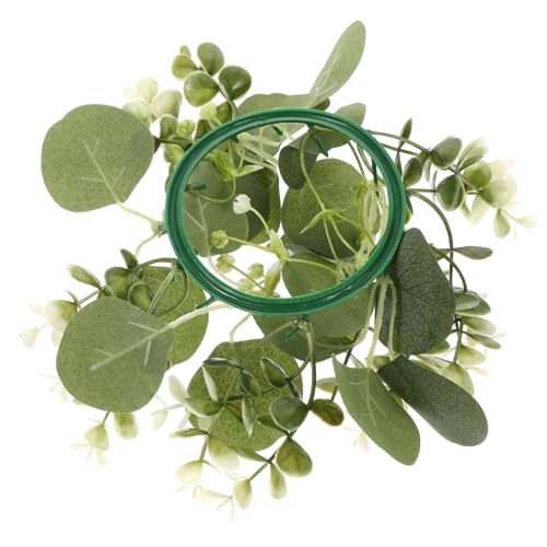 Cabilock Pillar Candle Wreath Eucalyptus and Gypsophila Artificial Greenery Candle Ring for Table Centerpieces Home Decor and Seasonal Decorations