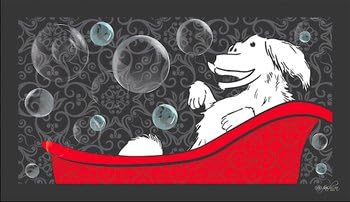 Dog Fashion Spa Happy Dog in a Tub Design No Slip Bathing Mat for Dogs