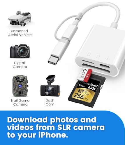 SD Card Reader for iPhone iPad, Oyuiasle Digital Trail Camera SD Card Viewer with Dual Slot for MicroSD/SD, Lightening&USBC Dual-Connector Memory Card Adapter for Photography, Plug and Play - image 5
