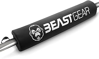 Beast Gear Barbell Pad - Heavy Duty, Weightlifting, Squat, and Hip Thrust Pads with Secure Hook & Loop Fastener - Cushioned Foam Protection for Weighted Bar