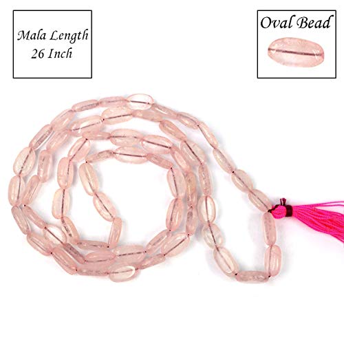 Image of Natural Oval Crystal Beads Mala Necklace Collection for Men & Women, Reiki Energized Gemstone Jewellery for Meditation, Mindful Living, Spiritual Decor & Everyday Fashion Styling