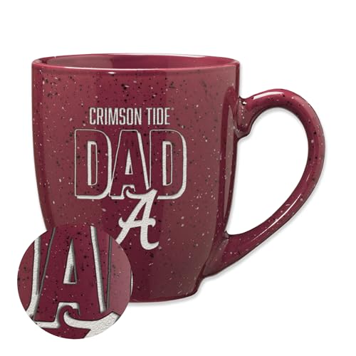 Rico Industries NCAA Alabama Crimson Tide Dad Alternate 16 oz Team Color Laser Engraved Speckled Ceramic Coffee Mug
