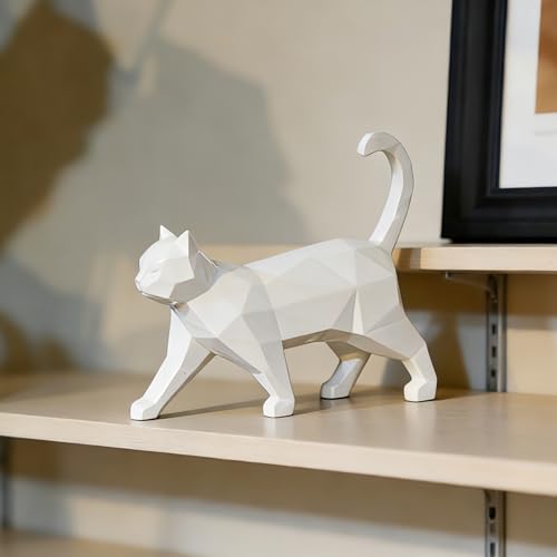Figura Decorativa Estatua Gato Geométrico en Resina miniatura 2