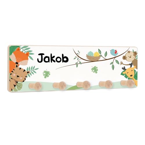 Holzura Kindergarderobe Kleiderhaken für Kinder, Hakenleiste und Garderobe...