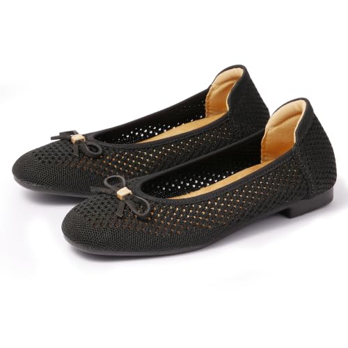 Image of Women's Comfortable Round Toe Bow Ballet Flats Shoes