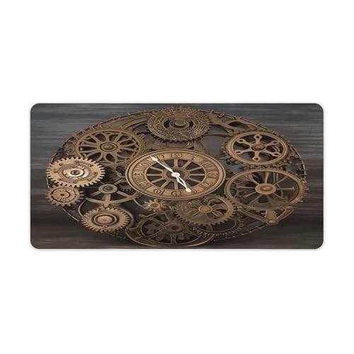 Alfombrilla de escritorio Steampunk Gears Clock grande 30x60 cm