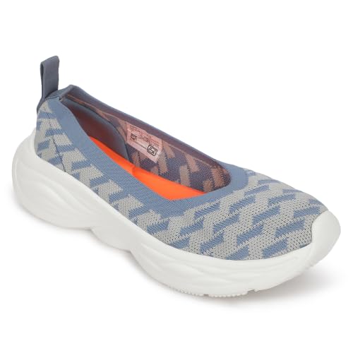 Image of Liberty LEAP7X Teal Blue Casual Flats for Women - Knit-Mesh Slip-On Slip-On