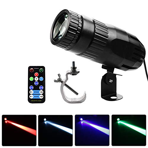 15W Punktstrahler, softeen Pinspot LED-Licht Multi Farben mit Fernbedienung für Bühne Disco, Pinspot Lampe Bühne Licht mit Professionellen Hängenden Haken, Erhältlich in Rot, Grün, Blau, Weiß Farben