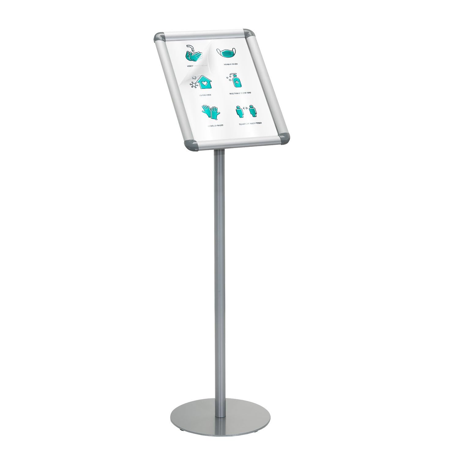hjh OFFICE 830035 Soporte para carteles de aluminio AGENDA I A4 Expositor de información para informativos y publicitarios para A4