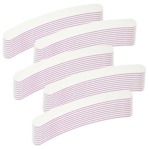 50er Set - Profifeile weiss gebogen Bananenfeile Körnung 100/180 - Kernfarbe Pink/Rot - made in Germany