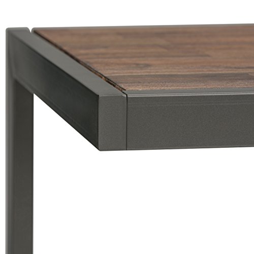 Simpli Home Erina Solid Acacia Wood and Metal 24 inch Wide Rectangle Modern Industrial End Side Table in Rustic Natural Aged Brown - Thumbnail 4