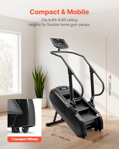 Image of VEVOR Stair Stepper Machine, LED Screen Continuous Climbing Machines, Max Load 330 Lbs Stepping Climber for Home, 15 Speed Levels 28-168 Steps /Minute Stepmill Exercise for Cardio Lower Body
