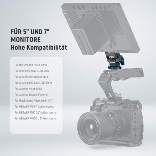 NEEWER Feldmonitorhalterung mit Cold Shoe(2er),1/4" Schraube für 5" & 7" Kamera Monitor Mount… – Ansicht 4