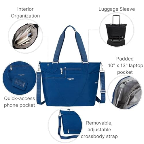 Image of Baggallini Avenue Tote - 12x18 Laptop Tote Bag for Women - Lightweight Work Travel Carry On Bag