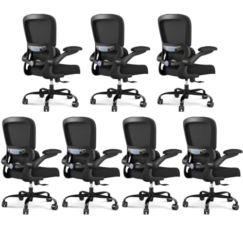 Image of TRALT Office Chair - Ergonomic Desk Chair with Adjustable Lumbar Support, Mesh Computer Chair, Executive Chairs for Home Office Comfortable Lumbar Support Black Pack of 7