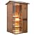 HKXSC Outdoor Sauna 1 Person, African Mahogany Wood Steam Sauna Room with Negative ions?red Light Therapy for Backyard, 2.5KW/240V, 40.20" W x 43.35" D x*83.93" H