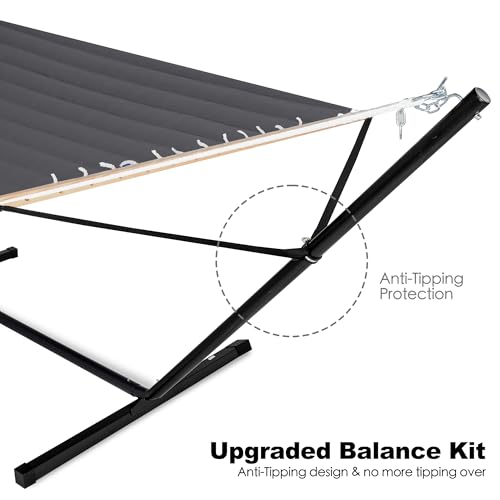 Image of GAFETE 2 Person Hammock with Stand for Outside, Heavy Duty Steel Stand