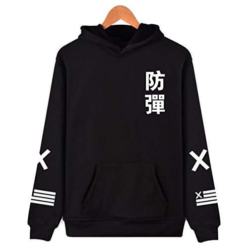 SIMYJOY Pareja Korea Pop Sudaderas con Capucha KPOP Korea Pop Pullover Hip Hop Sudadera para Hombres Mujeres Adolescentes Negro L Cover