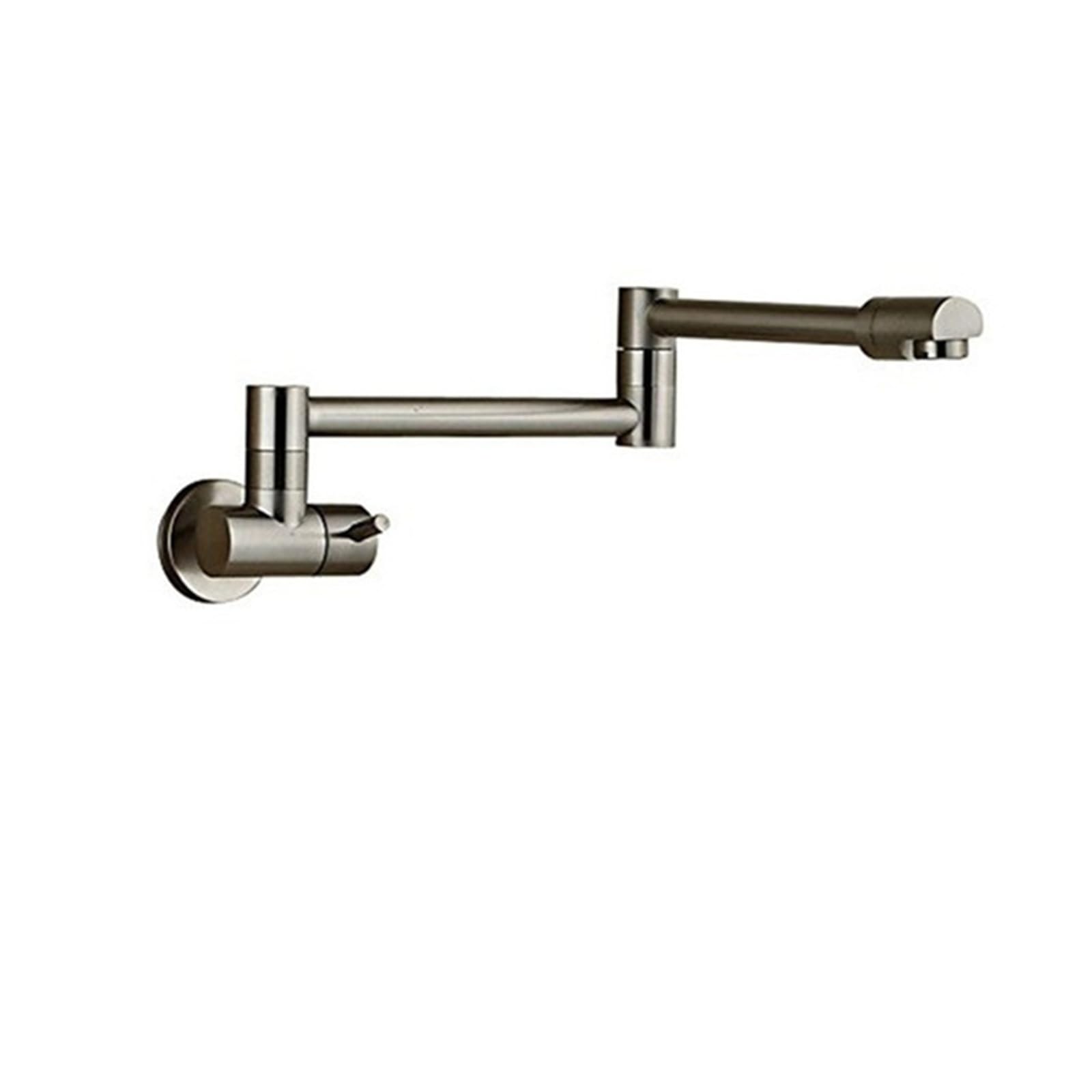 ZQFHSX Brushed Kitchen Faucet Wall Mount Bathroom Basin Cold Water Washing Tap Rotate Folding Spout Brass for Most Scenarios(Brushed Nickel A)