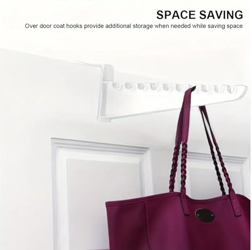 Hanger Hooks Space Saver (Pack of 2 Hold 20 Hangers) Overdoor Bathroom Bedroom Plastic Ironing Holder Clothes Coat Towel Stand Tool Laundry Storage Kids Adults (1) - Image 7