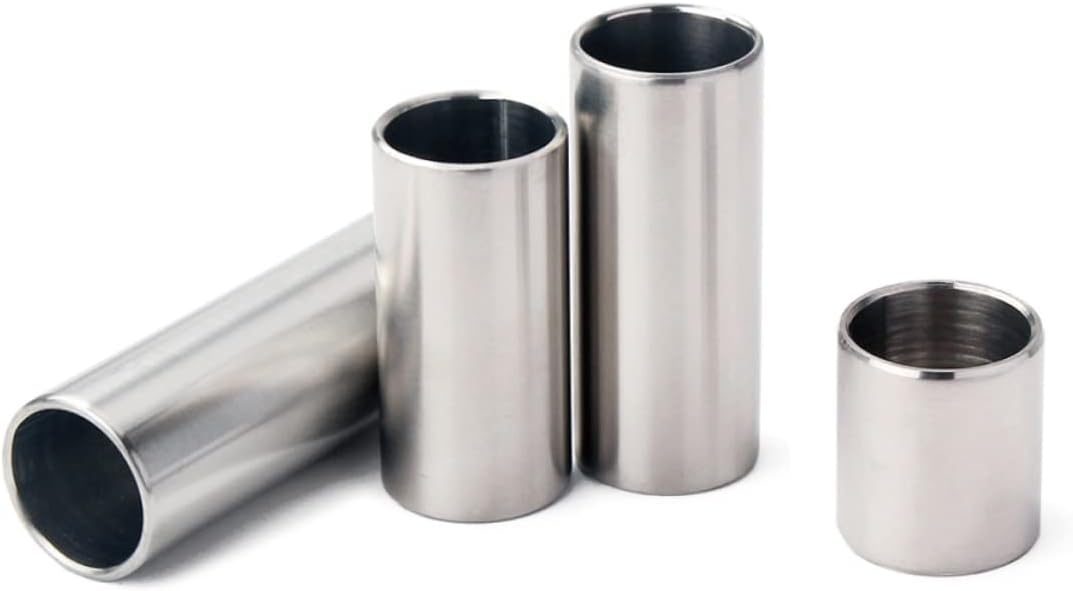 Garneck 4pcs Chrome Guitar Slides Guitar Slide Sticks Steel String Slider for Blues