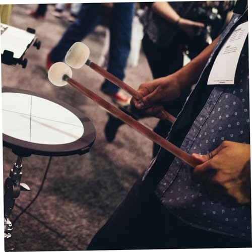 Par de baquetas de percusión de madera con cabeza de fieltro miniatura 2
