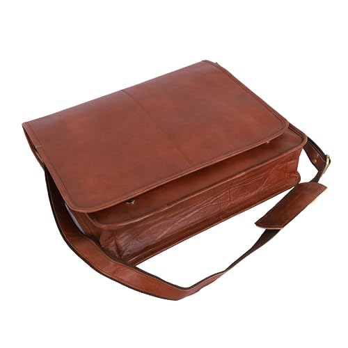 16-inch Vintage Brown Leather Laptop Mens Satchel Crossbody Messenger Bag for Women Shoulder bag for Work & Daily Use3